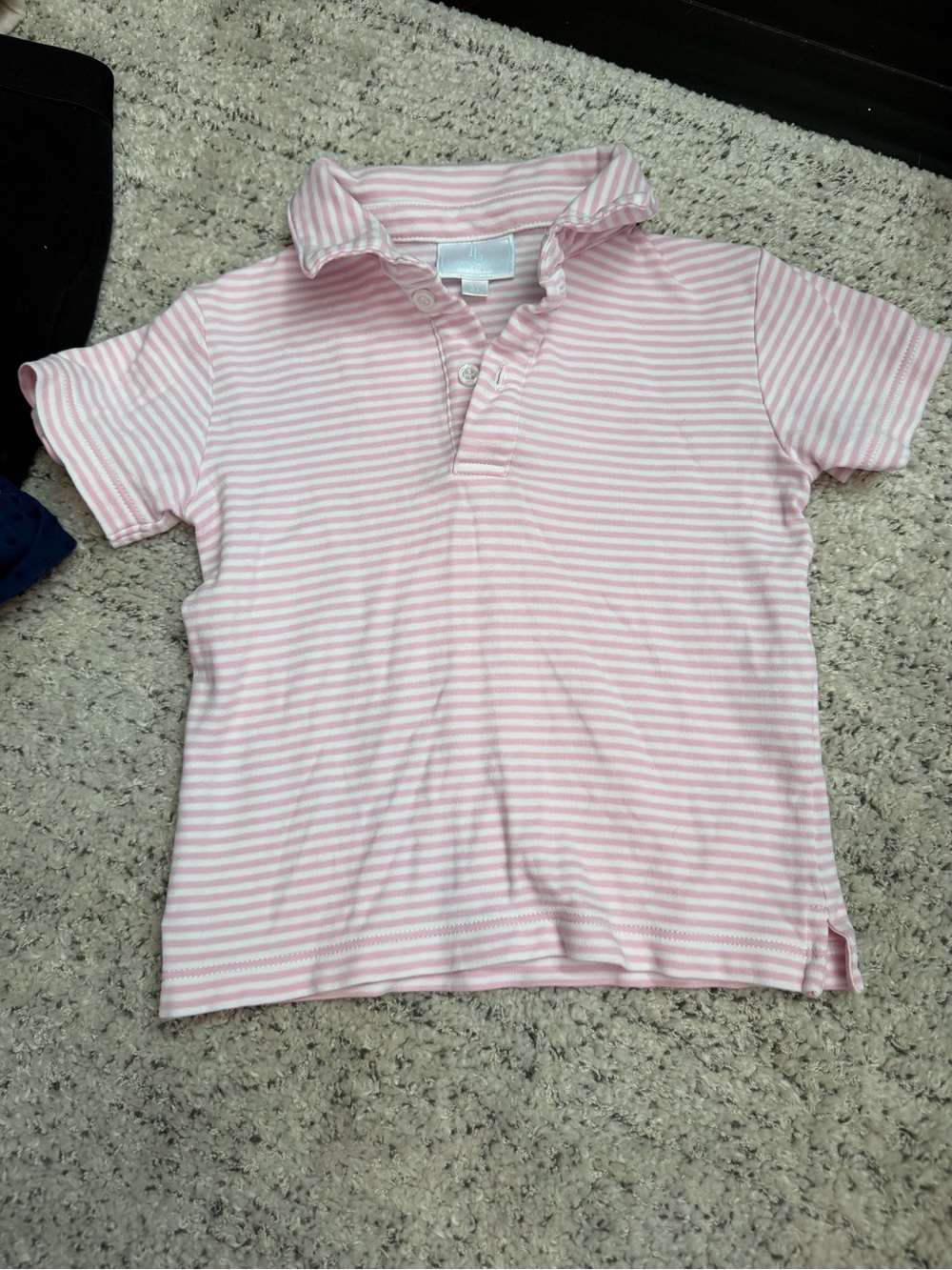 Little English Pink & White Striped Polo - Kids Euc size 3